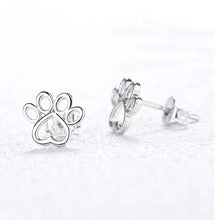 将图片加载到图库查看器，Sterling Silver Paw Stud Earrings
