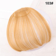 Load image into Gallery viewer, Straight Light Brown Dark Brown Blunt Air Bangs Front Hair Fringes bangs Clip in Neat Women Fringes Natural Flat Neat Bangs With Temples For Women One Piece Hairpiece
