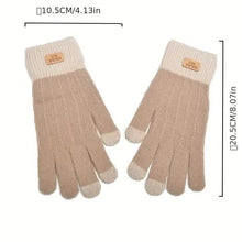 将图片加载到图库查看器，Stretch Knit Wool Full Finger Mittens

