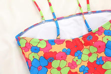 Load image into Gallery viewer, String Bikini Swimsuit Floral Print Swimwear Women Bathing Suit High Waist Bikini Set Beachwear Women's Floral Printed Swimsuit Knotted String Triangle Bikini Tie Side High Cut Cheeky Bikini Set
