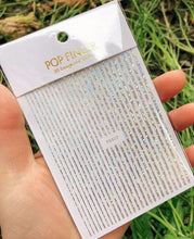 将图片加载到图库查看器，Stripe Line Nail Sticker Decal Thin Lining Line Art Self-Adhesive Peel Off Silver /Gold /White /Black Gold Stickers Accessories Strip Line Nail Decal Self-Adhesive 3D Wave Decal Decoration Metallic Curve Design Decoration for Women Girls
