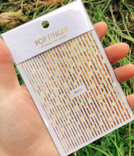 将图片加载到图库查看器，Stripe Line Nail Sticker Decal Thin Lining Line Art Self-Adhesive Peel Off Silver /Gold /White /Black Gold Stickers Accessories Strip Line Nail Decal Self-Adhesive 3D Wave Decal Decoration Metallic Curve Design Decoration for Women Girls
