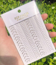 将图片加载到图库查看器，Stripe Line Nail Sticker Decal Thin Lining Line Art Self-Adhesive Peel Off Silver /Gold /White /Black Gold Stickers Accessories Strip Line Nail Decal Self-Adhesive 3D Wave Decal Decoration Metallic Curve Design Decoration for Women Girls
