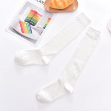将图片加载到图库查看器，Striped Long Warm Thigh High Stockings Women's Casual Tube Thigh High Socks for School Over Knee High Socks for girls
