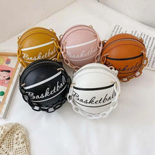 将图片加载到图库查看器，Stunning Ball Purses For Teenagers And Women Stylish Shoulder Bags, Crossbody Chain Hand Bags Personalit Leather Pink Basketball Bag For Females
