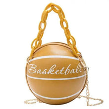 将图片加载到图库查看器，Stunning Ball Purses For Teenagers And Women Stylish Shoulder Bags, Crossbody Chain Hand Bags Personalit Leather Pink Basketball Bag For Females
