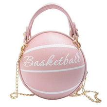 将图片加载到图库查看器，Stunning Ball Purses For Teenagers And Women Stylish Shoulder Bags, Crossbody Chain Hand Bags Personalit Leather Pink Basketball Bag For Females
