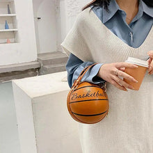 将图片加载到图库查看器，Stunning Ball Purses For Teenagers And Women Stylish Shoulder Bags, Crossbody Chain Hand Bags Personalit Leather Pink Basketball Bag For Females
