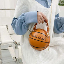 将图片加载到图库查看器，Stunning Ball Purses For Teenagers And Women Stylish Shoulder Bags, Crossbody Chain Hand Bags Personalit Leather Pink Basketball Bag For Females
