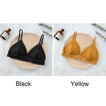 将图片加载到图库查看器，Stunning Hot Look Women's Lace Bra No Steel Ring Beauty Back comfor Wrapped Chest Comfortable Daisy Brassiere Stretch Triangle Cup Padded Underwear 1/2Pcs

