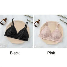 将图片加载到图库查看器，Stunning Hot Look Women's Lace Bra No Steel Ring Beauty Back comfor Wrapped Chest Comfortable Daisy Brassiere Stretch Triangle Cup Padded Underwear 1/2Pcs
