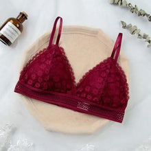 将图片加载到图库查看器，Stunning Hot Look Women's Lace Bra No Steel Ring Beauty Back comfor Wrapped Chest Comfortable Daisy Brassiere Stretch Triangle Cup Padded Underwear 1/2Pcs
