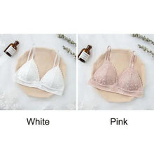 将图片加载到图库查看器，Stunning Hot Look Women's Lace Bra No Steel Ring Beauty Back comfor Wrapped Chest Comfortable Daisy Brassiere Stretch Triangle Cup Padded Underwear 1/2Pcs
