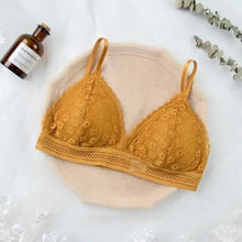 将图片加载到图库查看器，Stunning Hot Look Women's Lace Bra No Steel Ring Beauty Back comfor Wrapped Chest Comfortable Daisy Brassiere Stretch Triangle Cup Padded Underwear 1/2Pcs
