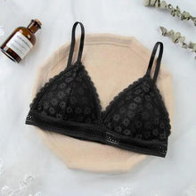 将图片加载到图库查看器，Stunning Hot Look Women's Lace Bra No Steel Ring Beauty Back comfor Wrapped Chest Comfortable Daisy Brassiere Stretch Triangle Cup Padded Underwear 1/2Pcs
