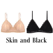 Load image into Gallery viewer, Stunning Women's French Style Lace Bra Girls Triangle Cup Lingerie With Deep V Wireless Underwear Soft Thin Seamless Bra
