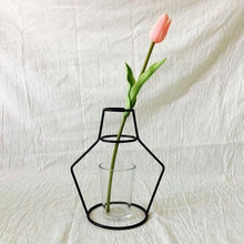 Load image into Gallery viewer, Style Retro Line Flowers Vase Frame Nordic Style Wall Hanging Metal Holder Modern Solid Home Decor Modern Rose Frame Clear Vase Planter Flower Holder Decorations for Wedding Living Room, Office Party
