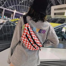 Load image into Gallery viewer, Stylish And Fashionable Fanny Bag For Women Rave Festival Bum Travel Waist Pack Black And White Checkered
