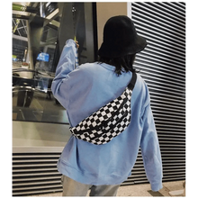Load image into Gallery viewer, Stylish And Fashionable Fanny Bag For Women Rave Festival Bum Travel Waist Pack Black And White Checkered
