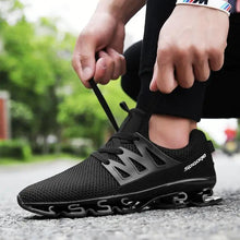 将图片加载到图库查看器，Stylish Black Mens Soft Casual Sneakers Breathable Comfort Sport Elegant Men Sneakers

