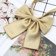 Load image into Gallery viewer, Stylish Colorful Women‘s Shirts Bowtie Ladies Girl School Wedding Party Bowtie For Women  Adjustable Pre-tied Solid Color Handmade Bowties for Women
