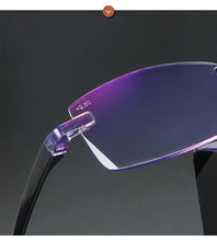 将图片加载到图库查看器，Stylish Fashionable  Blue Light Blocking Rimless Reading Glasses Women Men Simple Modern Square Frameless Diopters Glasses Frameless Reading Glasses Blue Light Blocking Rimless Computer Reader Lightweight Anti Glare Filter Eyeglasses
