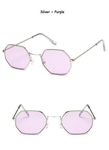 将图片加载到图库查看器，Stylish Hexagon Trendy Colorful Sunglasses For Women New Metal Luxury Summer Eyewear Women New Stainless Steel Lightweight Frame Cool Style Outdoor Travel UV Glasses
