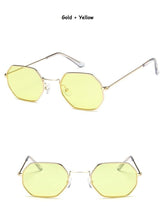将图片加载到图库查看器，Stylish Hexagon Trendy Colorful Sunglasses For Women New Metal Luxury Summer Eyewear Women New Stainless Steel Lightweight Frame Cool Style Outdoor Travel UV Glasses
