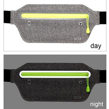 Load image into Gallery viewer, Stylish Hidden Waist Bag Sports Phone Men's Belt Bag Ultra-Thin Waterproof Mini Fanny Pack Black Reflective Runners Belt Jogging Pocket Belt
