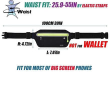 Load image into Gallery viewer, Stylish Hidden Waist Bag Sports Phone Men's Belt Bag Ultra-Thin Waterproof Mini Fanny Pack Black Reflective Runners Belt Jogging Pocket Belt
