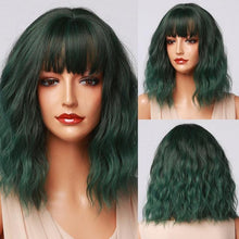 Load image into Gallery viewer, Stylish Light White Blonde Ombre Short Bob Wigs for Women Synthetic Straight Hair Wig Natural Cosplay Party Middle Part Wigs Wigs For Black Women Gifts for Bestfriends
