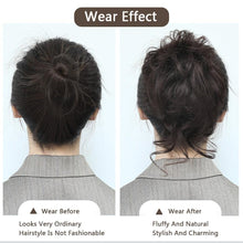 将图片加载到图库查看器，Stylish Synthetic Hair Bun Chignon Messy Curly Hair Band Elastic Scrunchy False Hair Pieces For Women Hairpins Black Brown Clip in Hair Extension For Volumized Hair Buns For Girls
