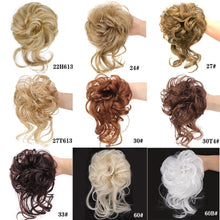 将图片加载到图库查看器，Stylish Synthetic Hair Bun Chignon Messy Curly Hair Band Elastic Scrunchy False Hair Pieces For Women Hairpins Black Brown Clip in Hair Extension For Volumized Hair Buns For Girls
