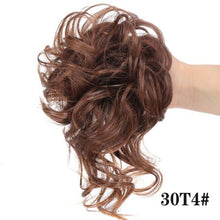 将图片加载到图库查看器，Stylish Synthetic Hair Bun Chignon Messy Curly Hair Band Elastic Scrunchy False Hair Pieces For Women Hairpins Black Brown Clip in Hair Extension For Volumized Hair Buns For Girls
