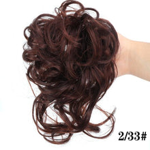 将图片加载到图库查看器，Stylish Synthetic Hair Bun Chignon Messy Curly Hair Band Elastic Scrunchy False Hair Pieces For Women Hairpins Black Brown Clip in Hair Extension For Volumized Hair Buns For Girls
