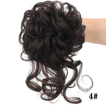 将图片加载到图库查看器，Stylish Synthetic Hair Bun Chignon Messy Curly Hair Band Elastic Scrunchy False Hair Pieces For Women Hairpins Black Brown Clip in Hair Extension For Volumized Hair Buns For Girls

