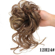 将图片加载到图库查看器，Stylish Synthetic Hair Bun Chignon Messy Curly Hair Band Elastic Scrunchy False Hair Pieces For Women Hairpins Black Brown Clip in Hair Extension For Volumized Hair Buns For Girls
