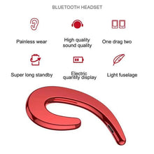 Load image into Gallery viewer, Stylish Unique Design Bone Conduction Earphone Wireless Bluetooth 4.2 Sports Stereo Headset For Laptop Ear Hook Ear Buds Lightweight Waterproof Earpiece For Business
