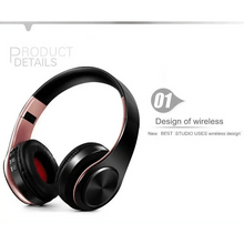 Load image into Gallery viewer, Stylish Wireless Bluetooth Headphone Stereo Headset Music Headset Foldable Wireless and Wired Stereo Headset Micro SD/TF FM For Cell Phone PC
