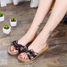 将图片加载到图库查看器，Stylish Women Flax Slippers Casual Summer Flower Elegant Fashion Slippers For Womens
