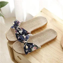 将图片加载到图库查看器，Stylish Women Flax Slippers Casual Summer Flower Elegant Fashion Slippers For Womens
