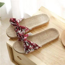 将图片加载到图库查看器，Stylish Women Flax Slippers Casual Summer Flower Elegant Fashion Slippers For Womens

