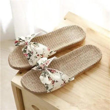将图片加载到图库查看器，Stylish Women Flax Slippers Casual Summer Flower Elegant Fashion Slippers For Womens
