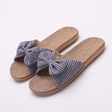 将图片加载到图库查看器，Stylish Women Flax Slippers Casual Summer Flower Elegant Fashion Slippers For Womens
