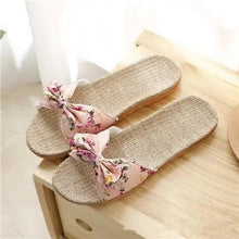 将图片加载到图库查看器，Stylish Women Flax Slippers Casual Summer Flower Elegant Fashion Slippers For Womens
