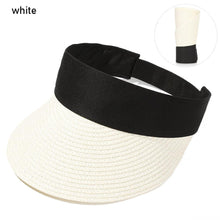 将图片加载到图库查看器，Summer Adjustable Empty Top Hat Portable Foldable Women's Beach Hat Wide Brim Women Sun Hat Fashion Casual Comfortable Cap Visors For Outdoor Activities
