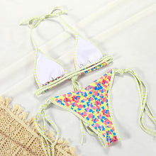 Load image into Gallery viewer, Summer Bikini Luxury Swimwear Women Folds Bikini Set Women's Bikini Set Two Piece Ribbed Front Back Self-tie Triangle Bikini Charming Bottom Bathing Suit Women Swimsuit Lace Up Bikinis For Beach
