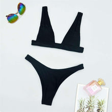 将图片加载到图库查看器，Summer Bikini Stylish Swimwear Women Halter Push Up Bikini Women's  Neck Triangle Bikini Set Leopard Print Two Piece Swimsuits Set Swimsuit Female Lemon Print Bandage Bathing Suit
