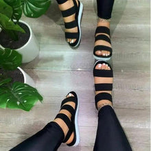 将图片加载到图库查看器，Summer Elastic Womens Sandals Solid Colorful Beach Soft Modern Stylish Women Sandals
