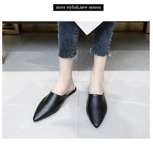 将图片加载到图库查看器，Summer Elegant Ladies Slippers Slip On Square Heel Shoes High Heels Women Pumps Women Flats Elastic Mules Comfortable Slip On Women's Flats Loafers Casual Flat Shoes
